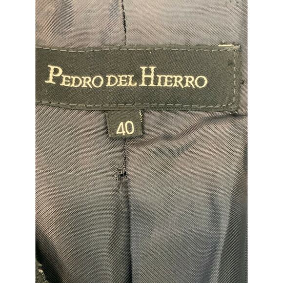 Pedro del Hierro gray woven zipper blazer jacket size 40 - Small - Picture 3 of 10